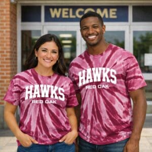 Maroon Tie‑Dye Hawks Tee – Groovy is Back!